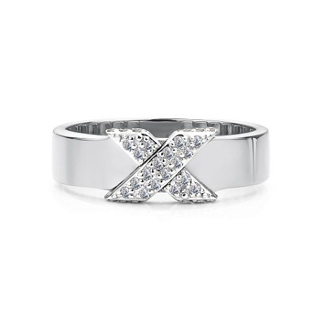 Inel din aur alb cu pietre Diamant