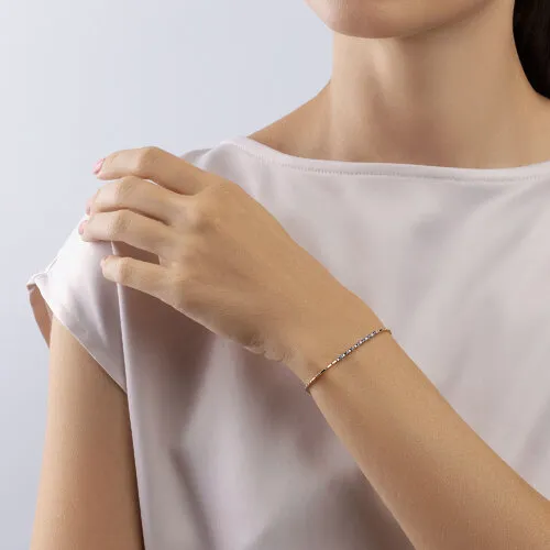 Brățară din aur alb și roșu cu Diamant, Safir