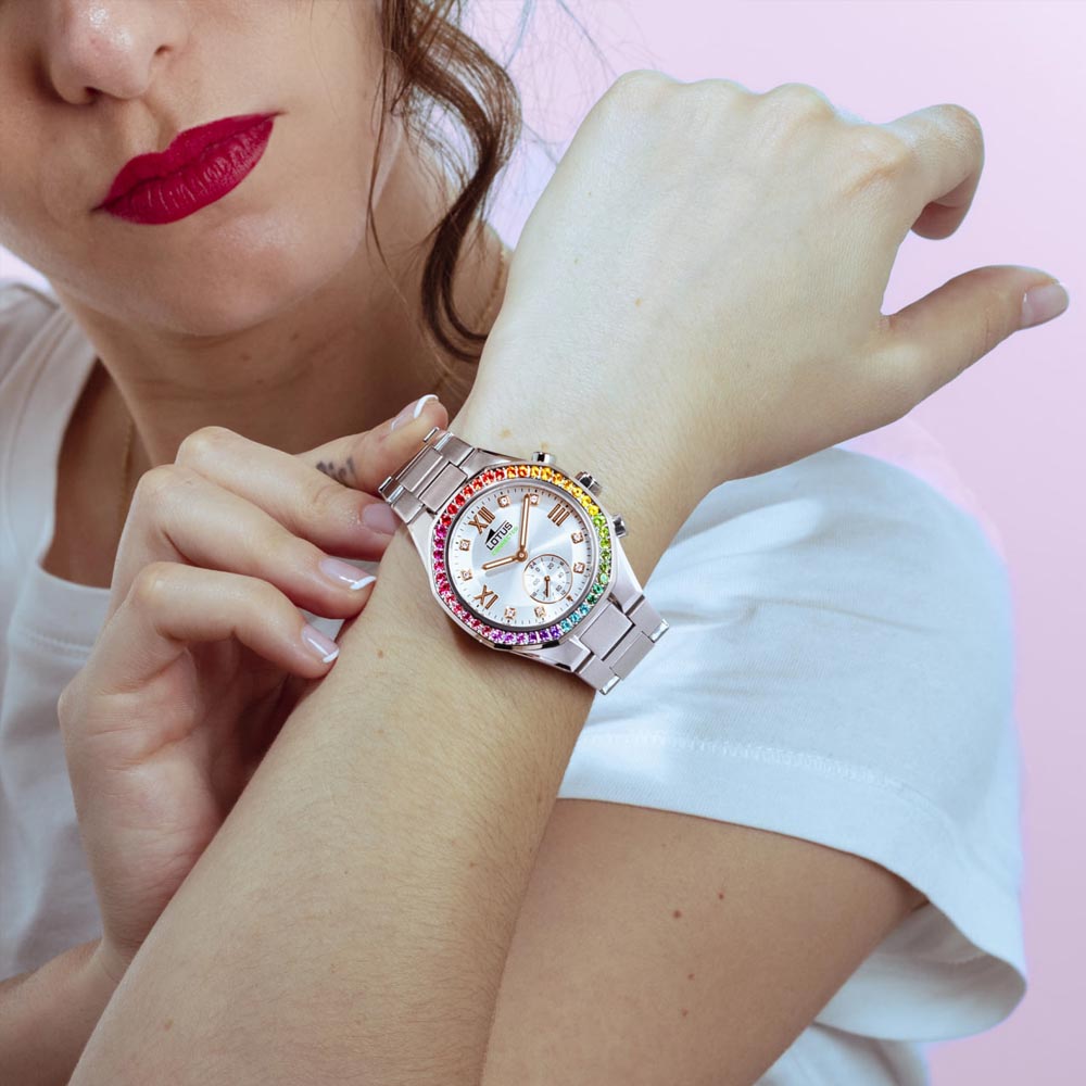 Ceas LOTUS  cu pietre Swarovski multicolore