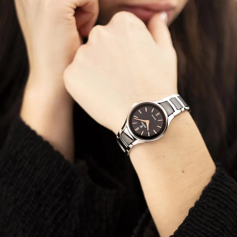 Ceas FESTINA cu pietre Ceramica neagră