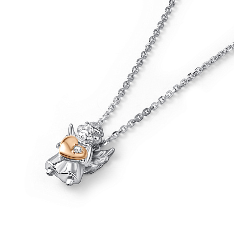 Колье из серебра с камнями Бриллиант