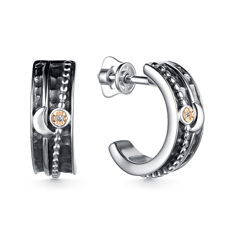 Cercei Pusete din argint  cu pietre Diamant