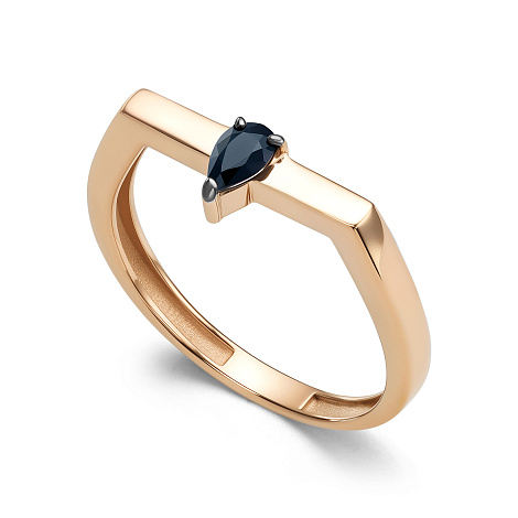 Inel din aur roșu cu pietre Safir