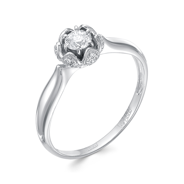 Inel din aur alb cu pietre Diamant