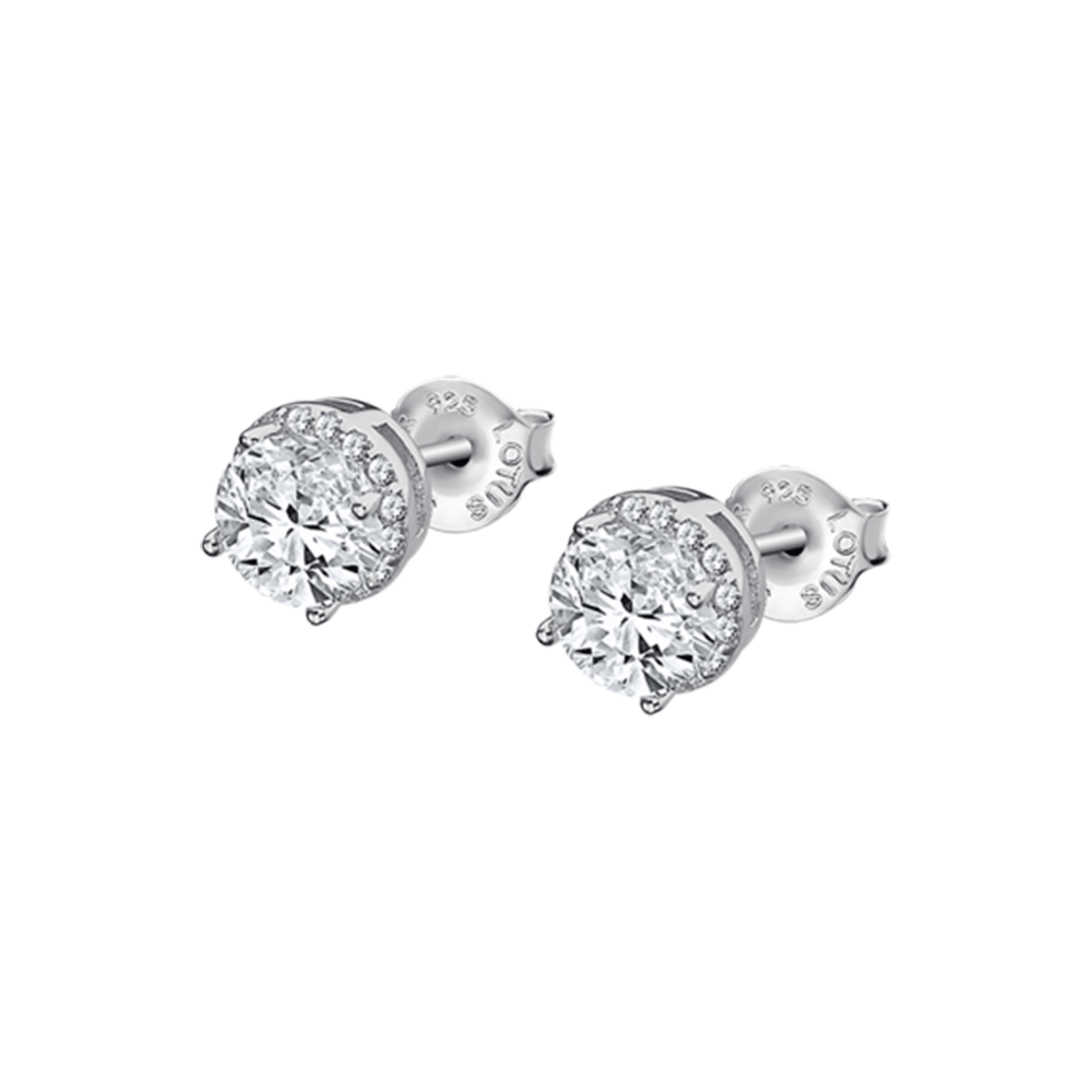 Cercei Pusete din argint  cu pietre Cubic Zirconia Incolor