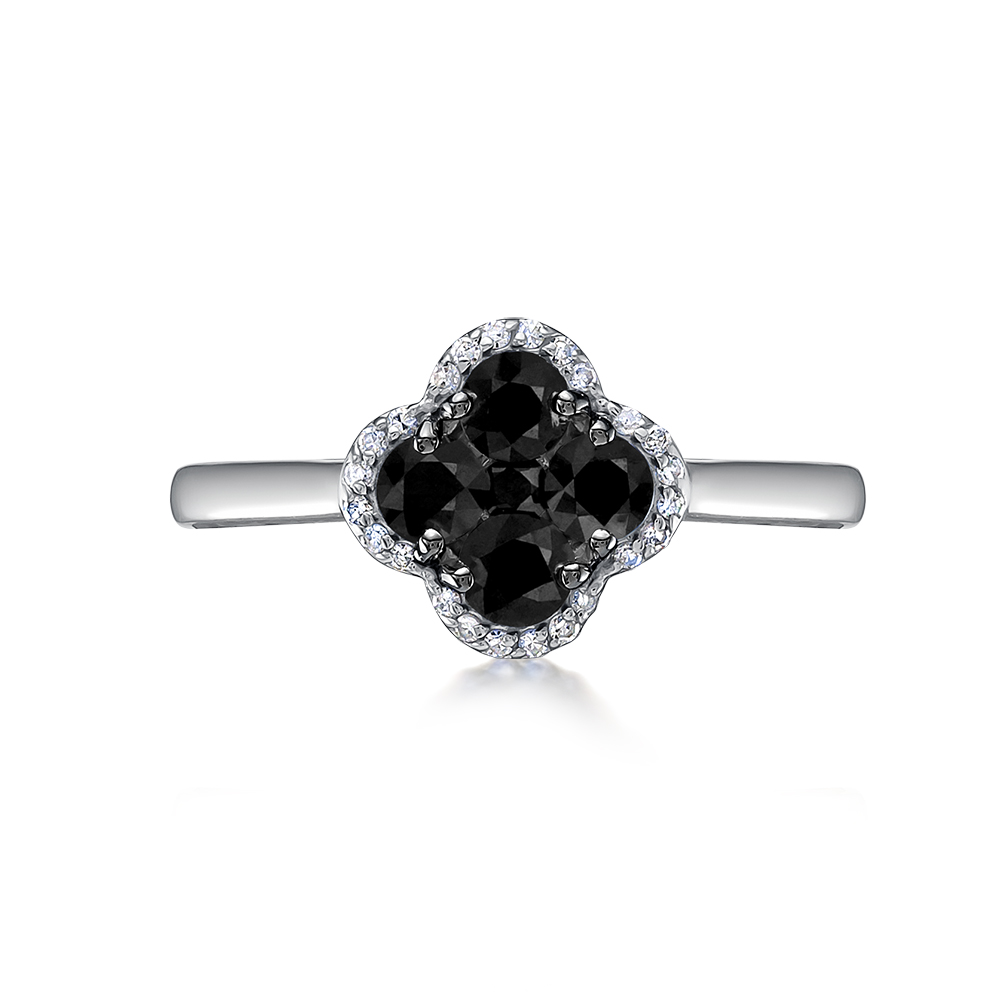 Inel din aur alb cu pietre Diamant, Diamant negru