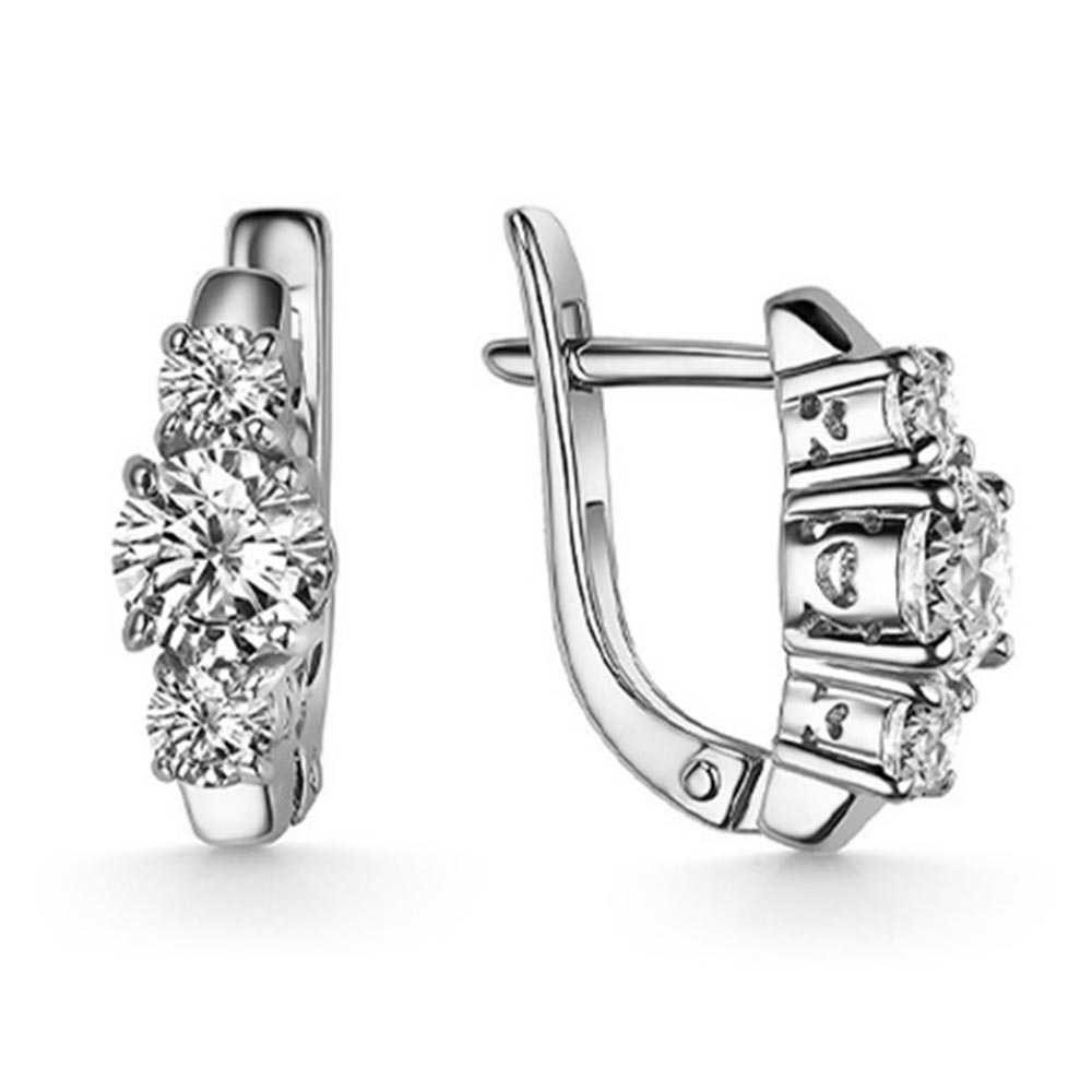 Cercei din argint  cu pietre Cubic Zirconia Incolor