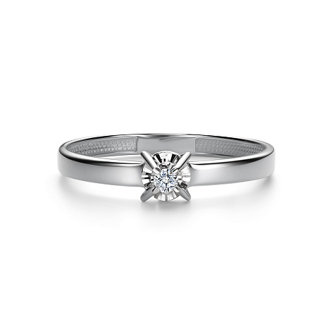 Кольцо из белого золота с камнями Бриллиант