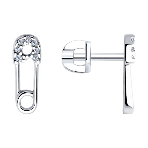 Cercei Pusete din argint  cu pietre Cubic Zirconia Incolor