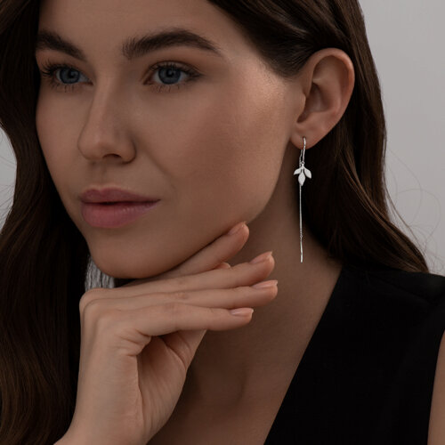 Cercei Lanț din argint  fără pietre