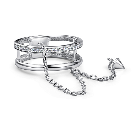 Inel din argint  cu pietre Cubic Zirconia Incolor