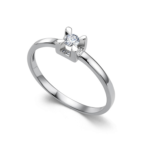 Inel din aur alb cu pietre Diamant