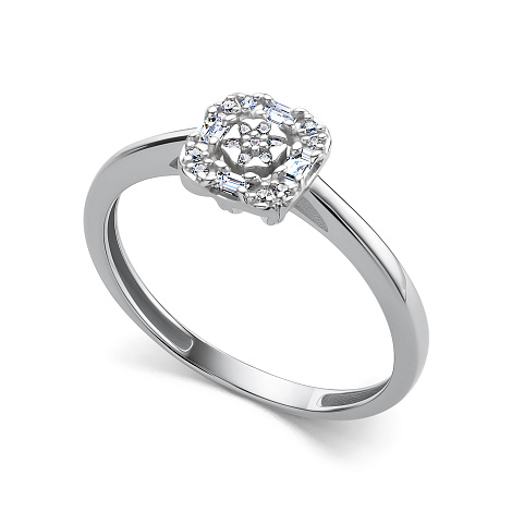 Inel din aur alb cu pietre Diamant