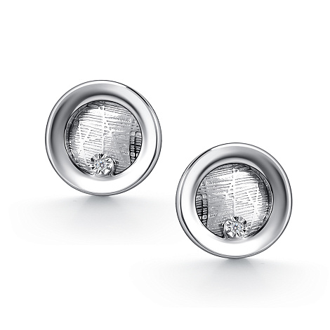 Серьги Пусеты из серебра с камнями Бриллиант