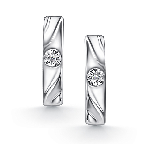 Cercei din argint  cu pietre Diamant