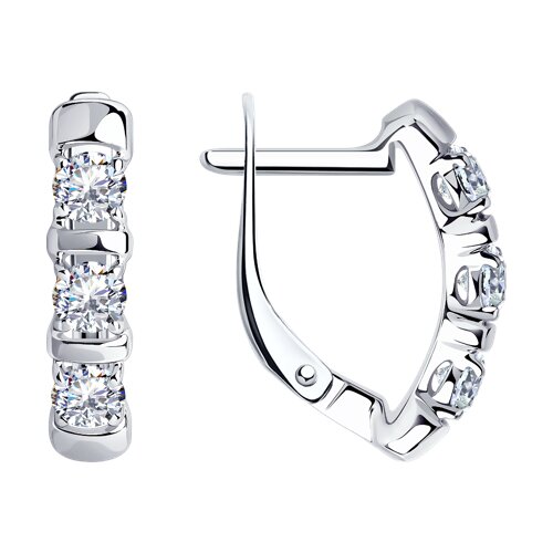 Cercei din argint  cu pietre Cubic Zirconia Incolor