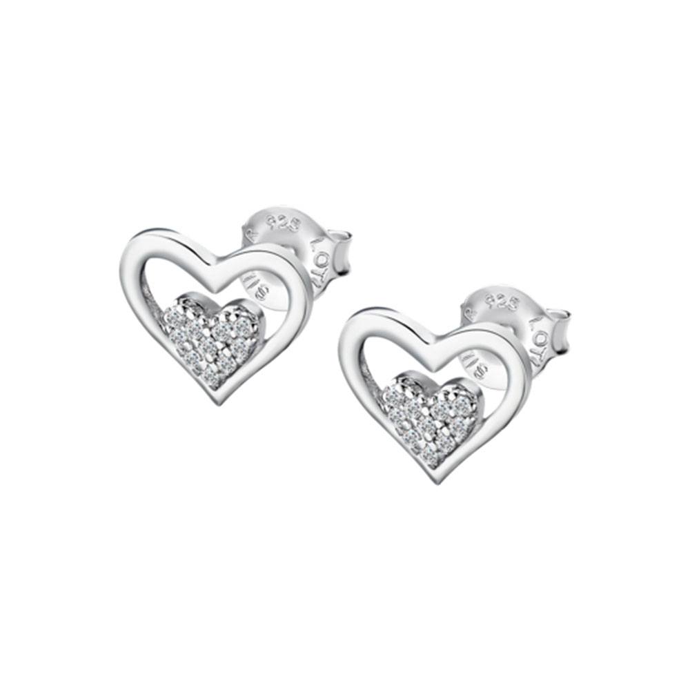 Cercei Pusete din argint  cu pietre Cubic Zirconia Incolor