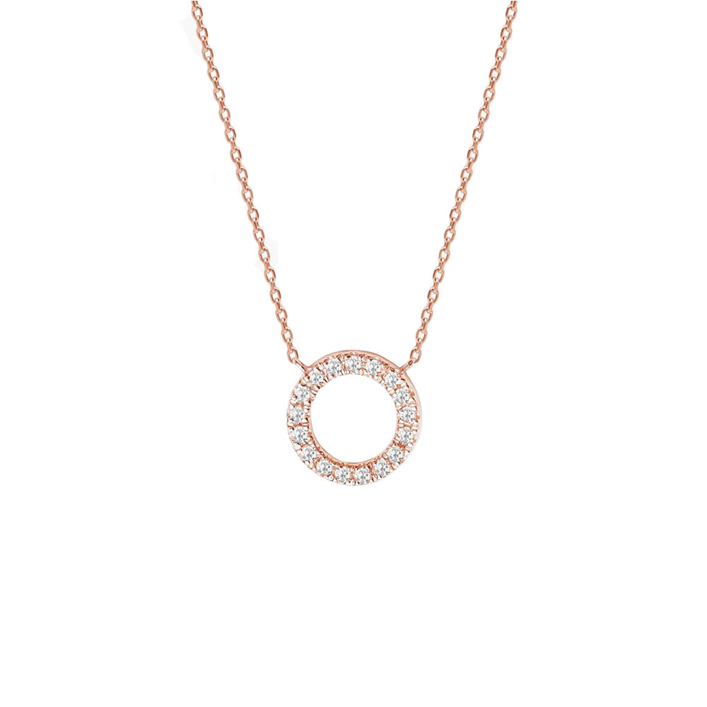 Colier din aur roz cu pietre Diamant