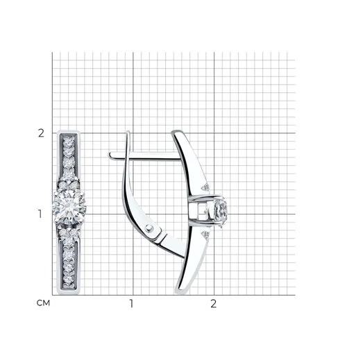Cercei din argint cu Cubic Zirconia Incolor