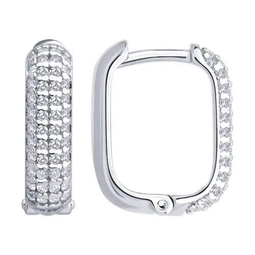 Cercei Creole din argint cu Cubic Zirconia Incolor