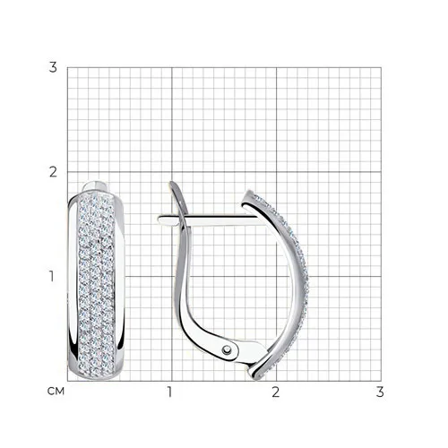 Cercei din aur alb cu Cubic Zirconia Incolor