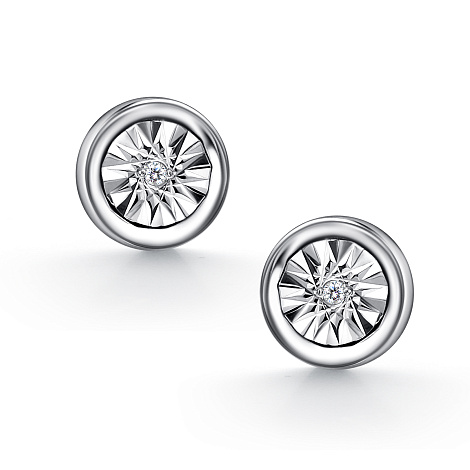 Серьги Пусеты из серебра с камнями Бриллиант