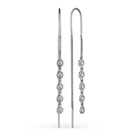 Cercei Lanț din argint cu Cubic Zirconia Incolor