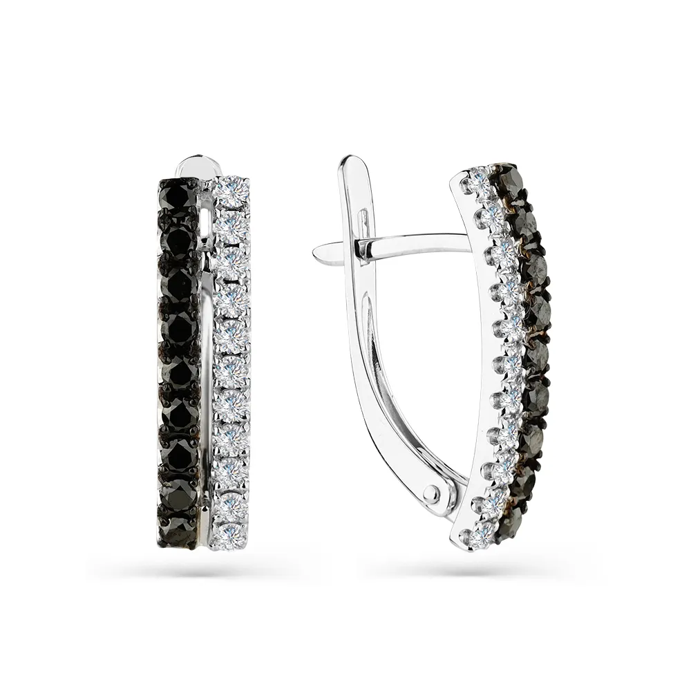 Cercei din aur alb cu Diamant, Diamant negru