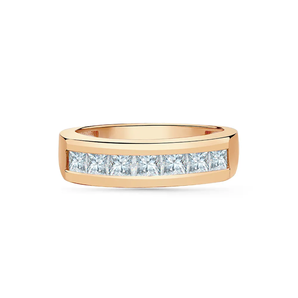 Inel din aur roșu cu Cubic Zirconia Incolor