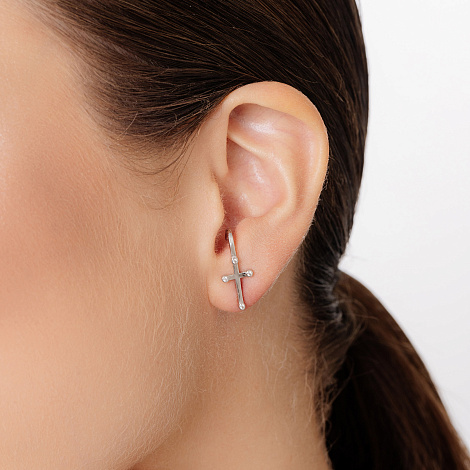 Cercel din argint  cu pietre Cubic Zirconia Incolor
