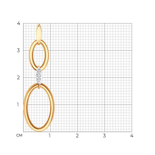 Подвеска из красного золота с камнями Фианит