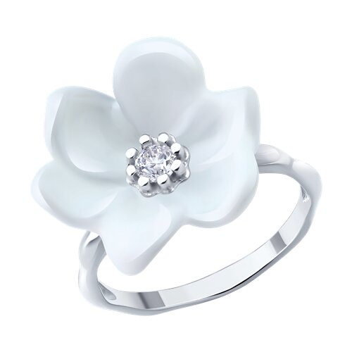 Inel din argint  cu pietre Cubic Zirconia Incolor, Emailare