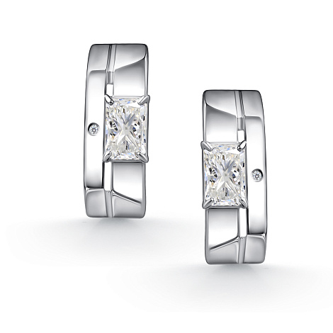 Серьги из серебра с камнями Бриллиант, Горный хрусталь