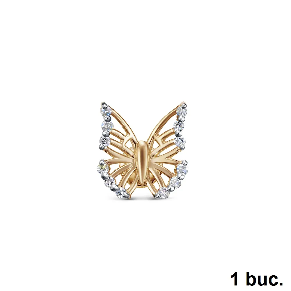 Cercel din aur roșu cu Diamant