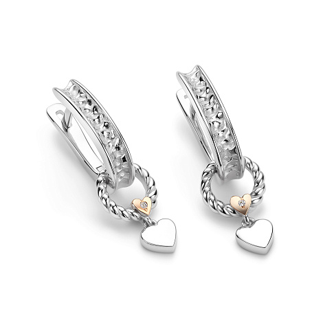 Cercei Suspendați din argint  cu pietre Diamant