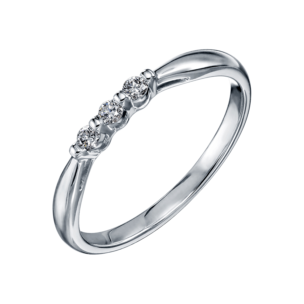 Inel din aur alb cu pietre Diamant