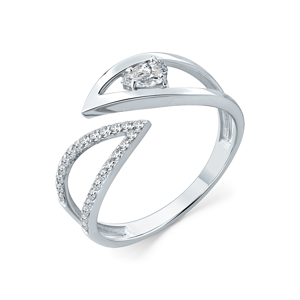 Кольцо из белого золота с камнями Бриллиант