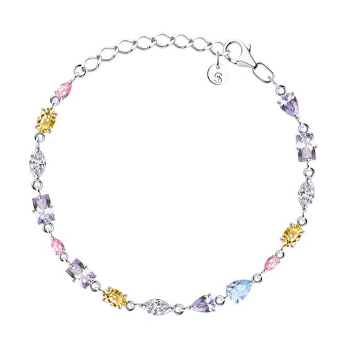 Brățară din argint  cu pietre Cubic Zirconia Colorat