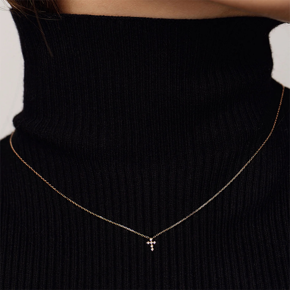 Colier din aur roz cu pietre Diamant