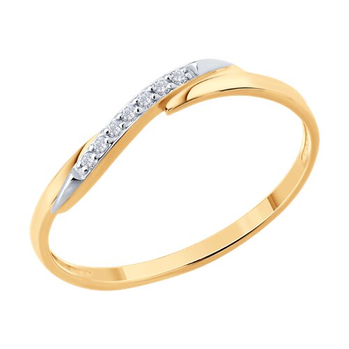 Inel din aur roșu cu pietre Cubic Zirconia Incolor