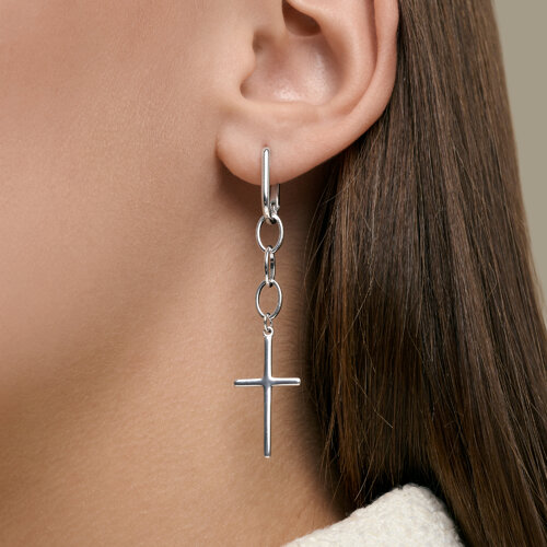 Серьги Конго из серебра без камней