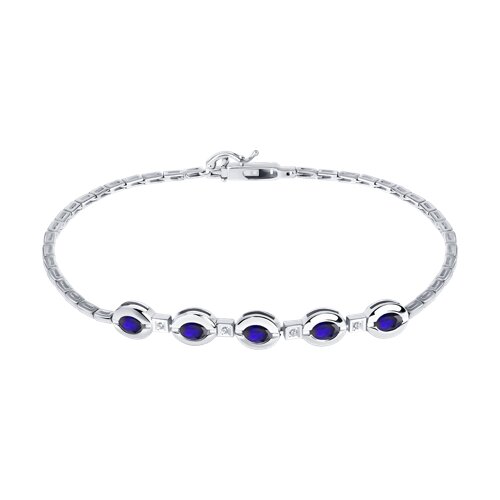 Brățară din aur alb cu Diamant, Safir