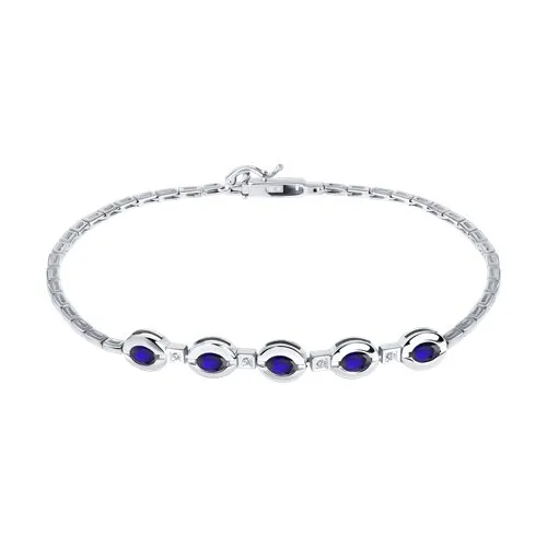 Brățară din aur alb cu Diamant, Safir