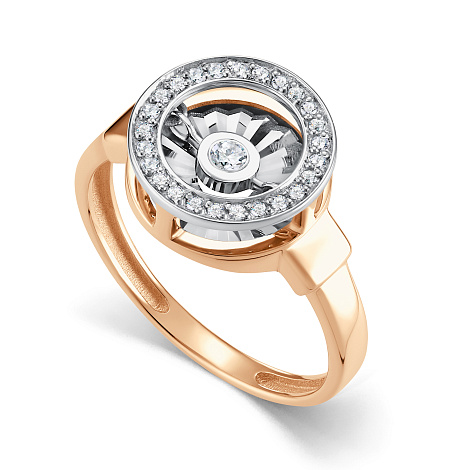 Inel din aur roșu cu pietre Diamant