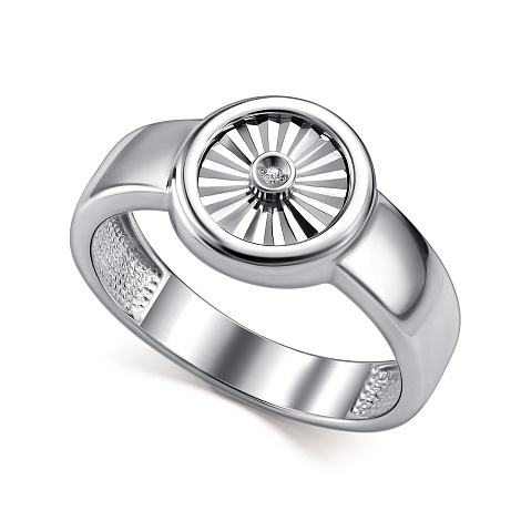 Кольцо из серебра с камнями Бриллиант
