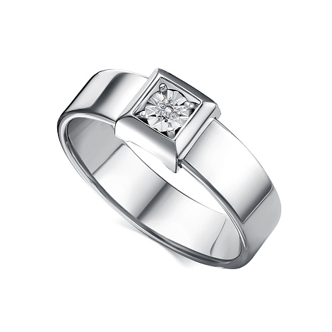 Кольцо из серебра с камнями Бриллиант