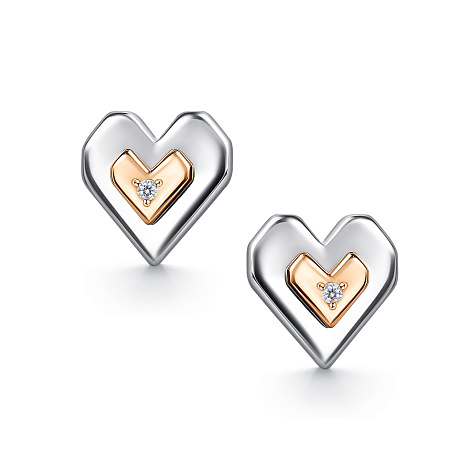 Серьги Пусеты из серебра с камнями Бриллиант