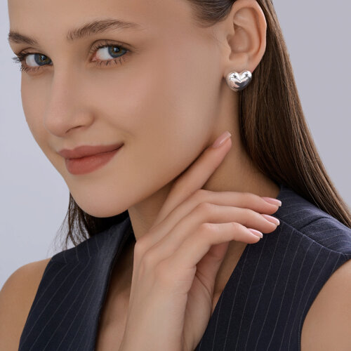 Серьги Пусеты из серебра без камней