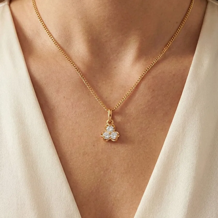 Pandantiv din aur roșu cu Cubic Zirconia Incolor