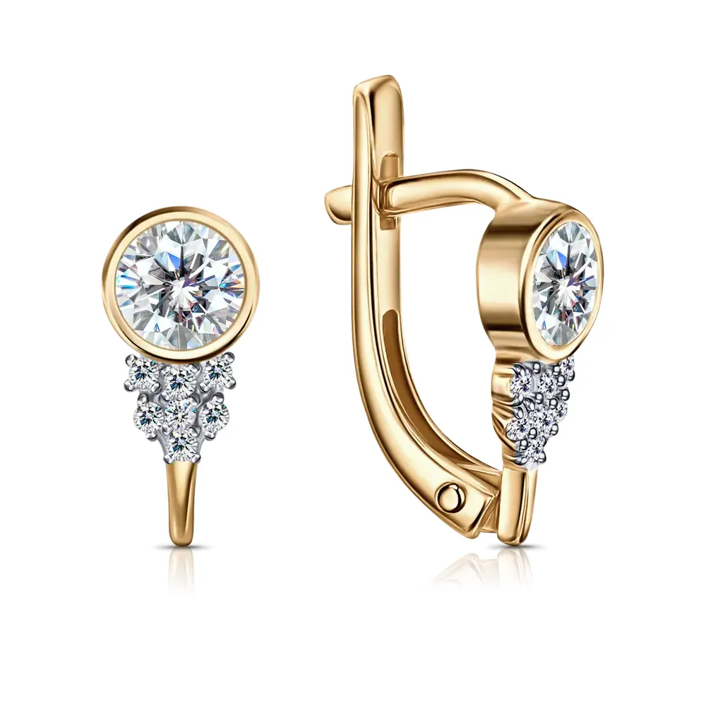 Cercei p-u copii din aur roșu cu Cubic Zirconia Incolor